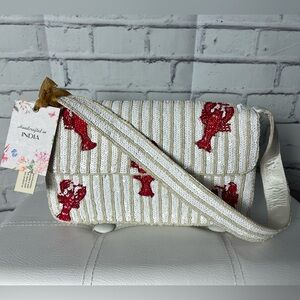 NWT Handcrafted in India with Love - Lobster Beaded and Sequin Bag